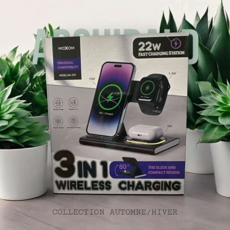 22W WIRELESS CHARGING STATION by Moxom Compact Station MX-ST11